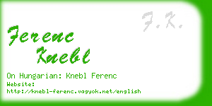 ferenc knebl business card